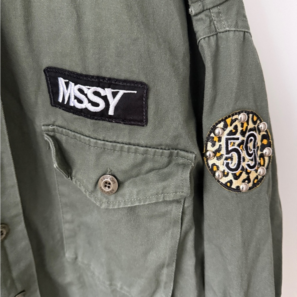 MOUSSY Vintage Military Utility Jacket with Patches - Picture 3 of 4